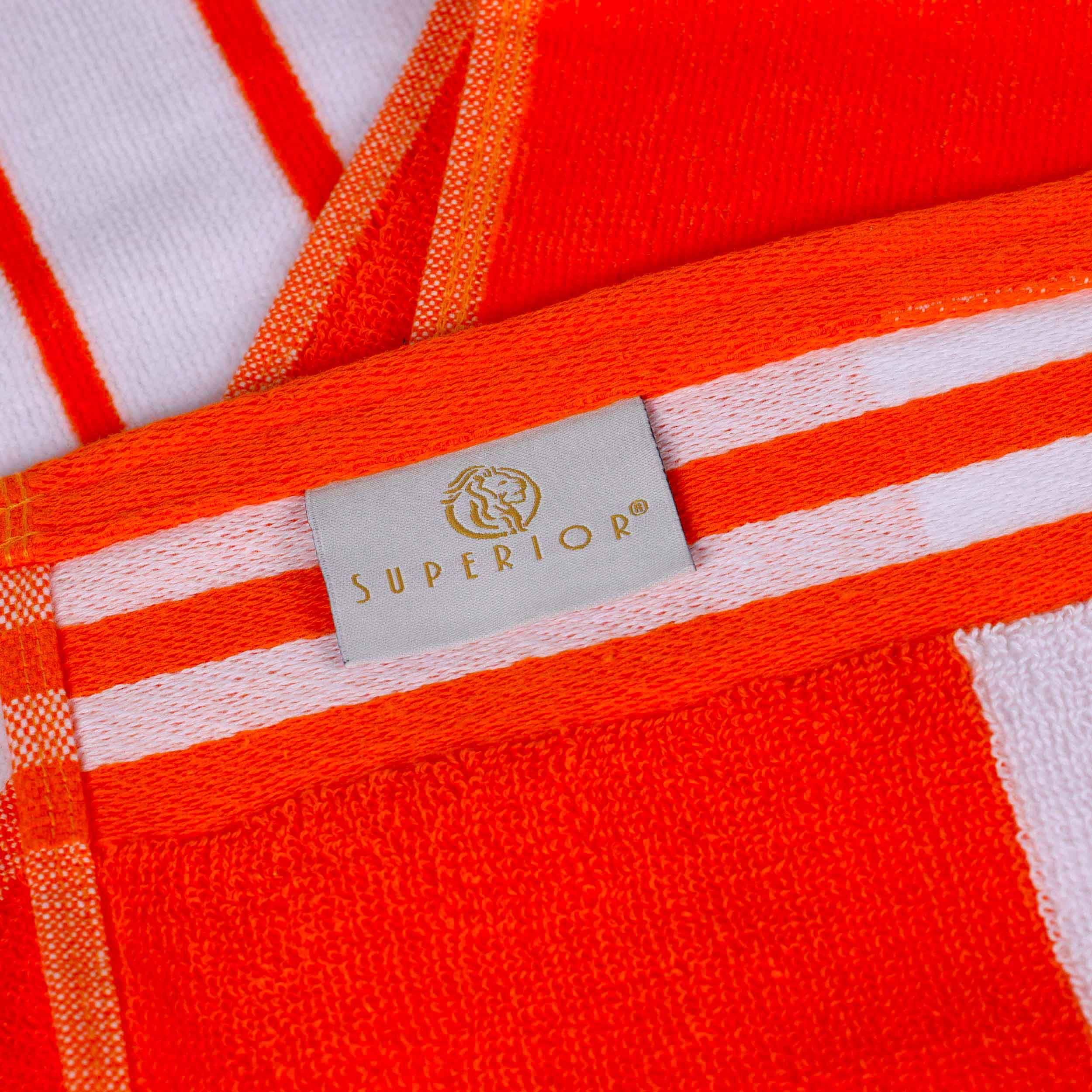 Premium Oversized Cabana Striped Cotton Beach Towel Set - 2, 4, or 6 Pack - Soft Quick-Dry Bath Towels for Pool, Beach, Vacation & Spa Days