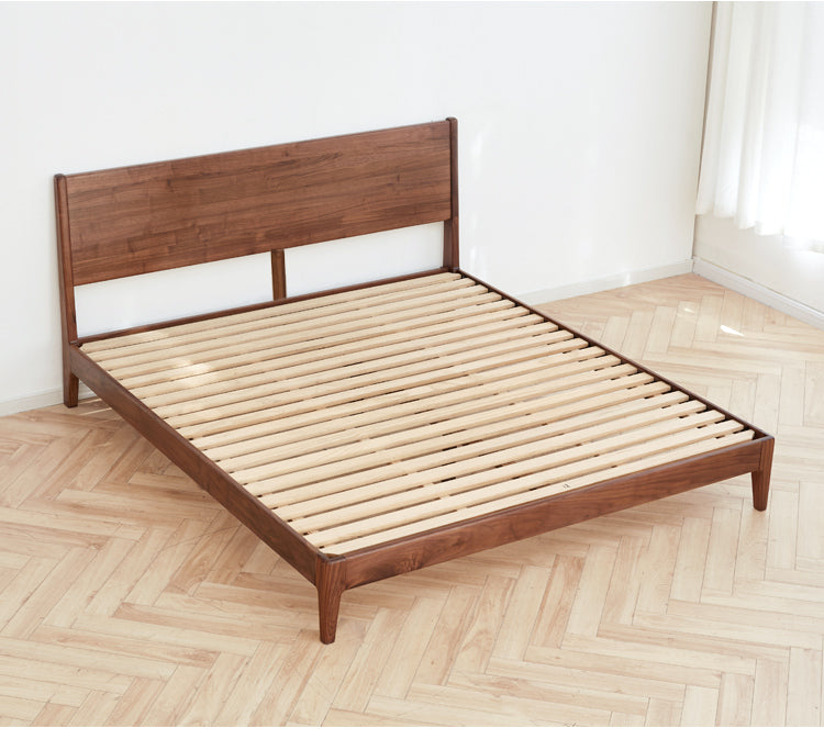 Solid Black Walnut Wood Bed Frame - Queen Size, Natural Wood Grain, Sturdy Platform Bed - Perfect for Modern, Farmhouse & Rustic Bedroom Decor