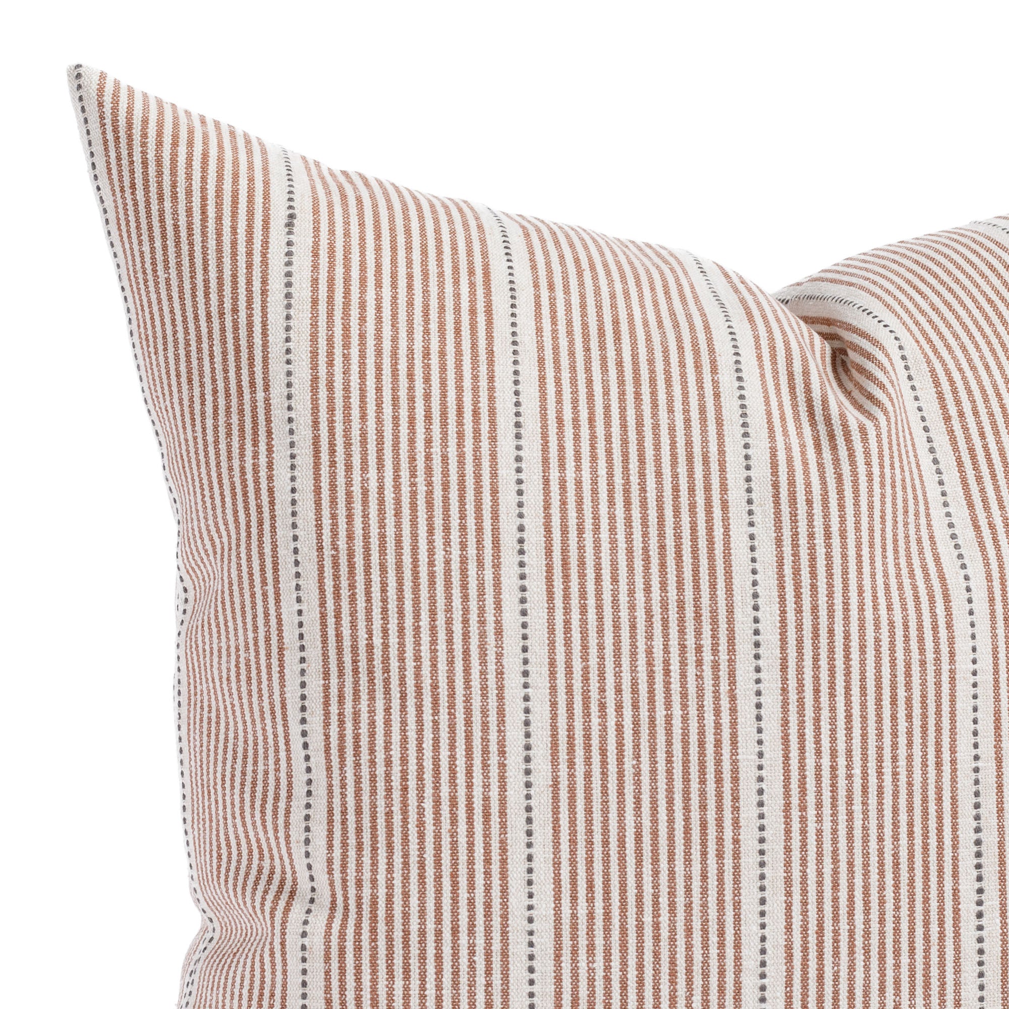 Harper Stripe 20x20 Decorative Throw Pillow Cover - Burnt Sienna Orange Cushion Case for Sofa, Bed, Couch & Home Decor