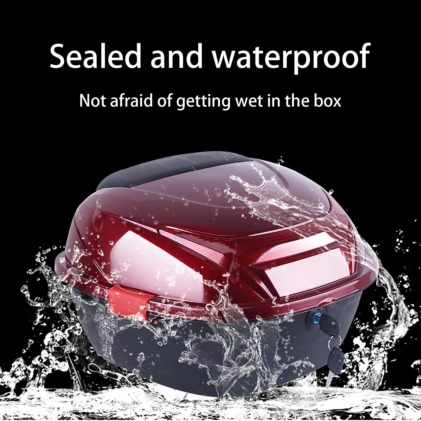 Universal 30L Motorcycle Tour Tail Box - Durable Scooter Luggage Storage & Helmet Case with Fittings - Waterproof Rear Trunk for Harley, Honda, Yamaha - Perfect for Road Trips & Commuting