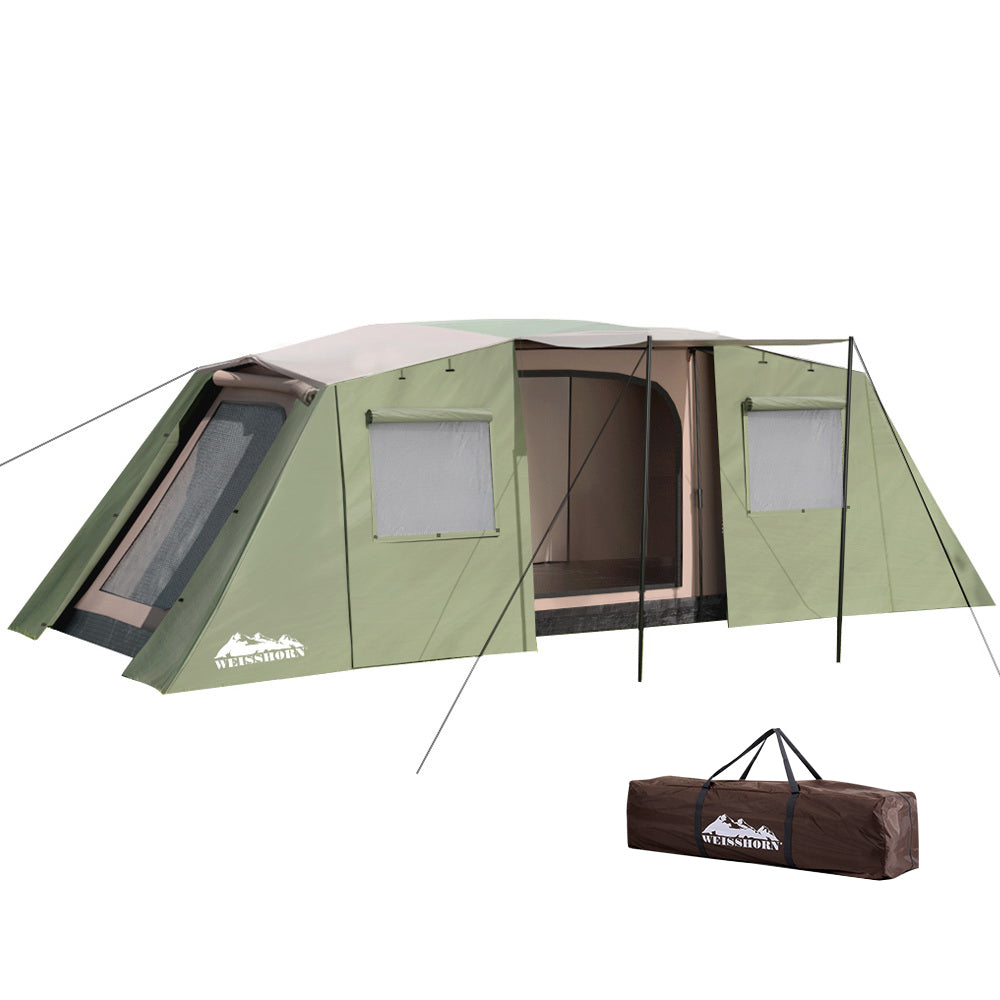 Weisshorn 10-Person Instant Cabin Tent for Camping, Family Hiking & Outdoor Adventures - 3-Room Waterproof Shelter for Backpacking, Festivals & Emergency Preparedness
