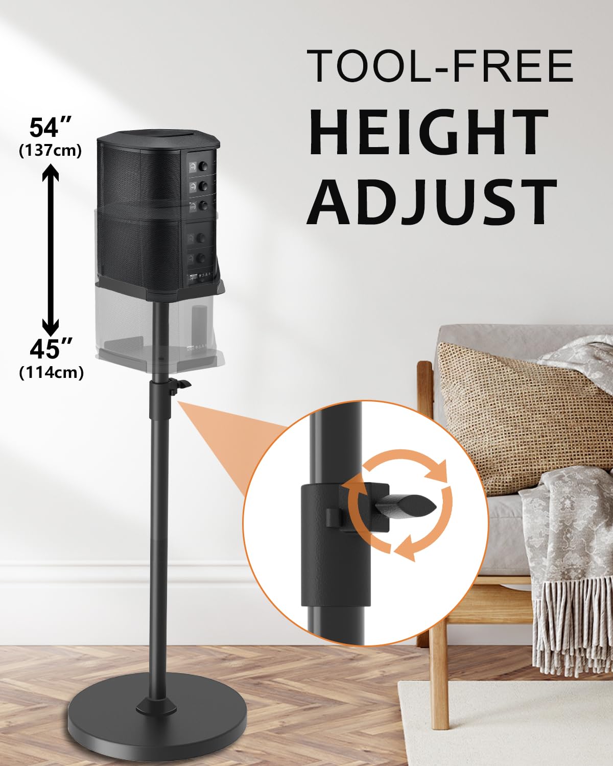Adjustable Speaker Stand for Bose S1 Pro & S1 Pro Plus - Extends 45