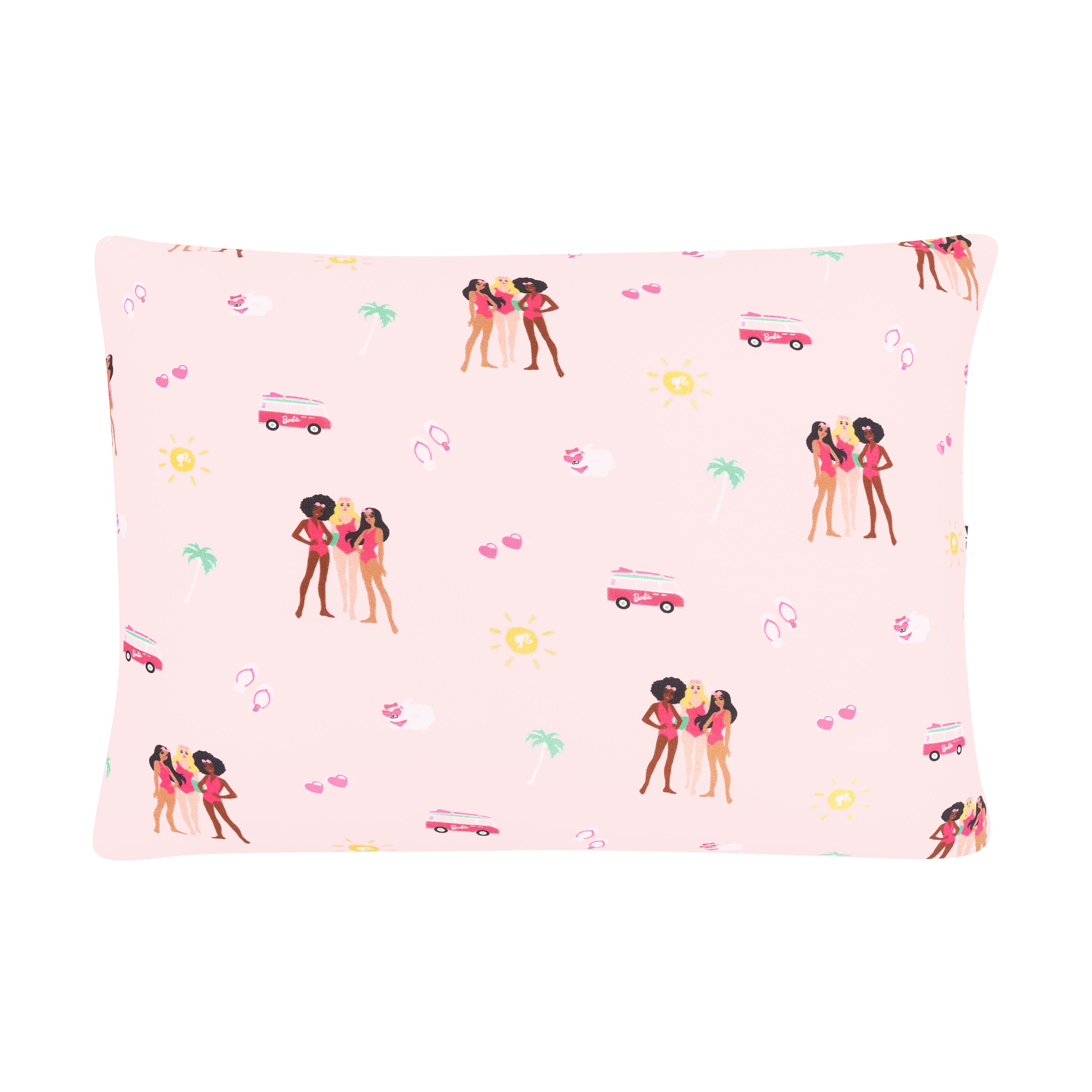 Barbie™ Beach Toddler Pillowcase - Soft & Breathable Kids Bedding for Girls - Perfect for Nursery, Daycare, or Travel