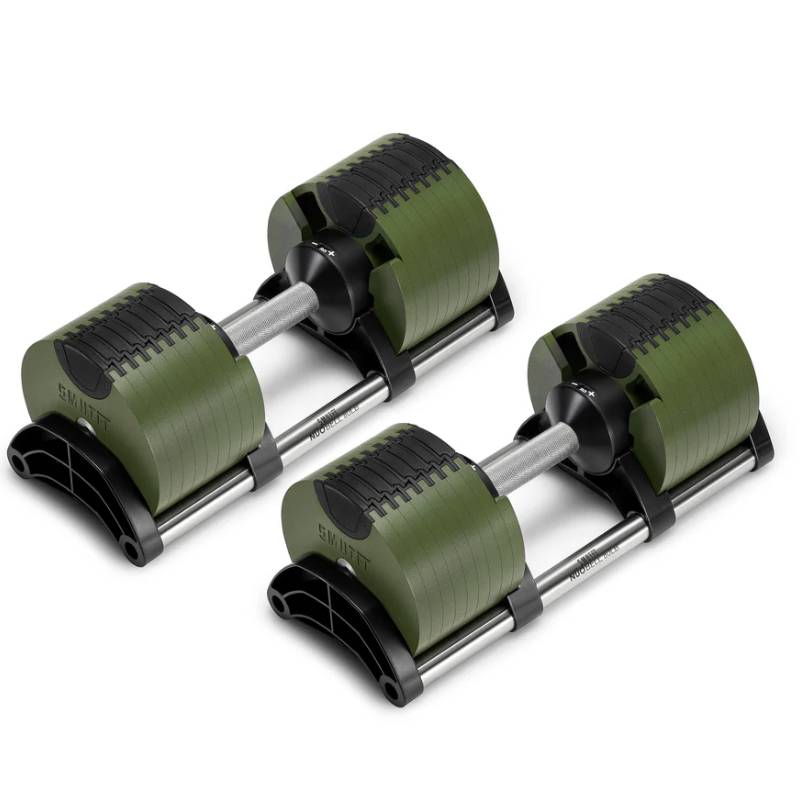 SMRTFT Nüobells 5-80lb Adjustable Dumbbell Pair - Tactical Strength Training for Home Gym & CrossFit Workouts