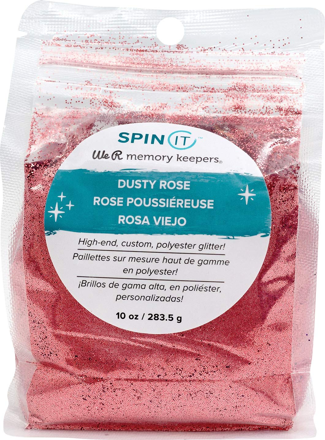 American Crafts WE R MEMORY Spin IT Glitter Dusty Rose - Scrapbooking Embellishments for Cards, Albums & DIY Crafts