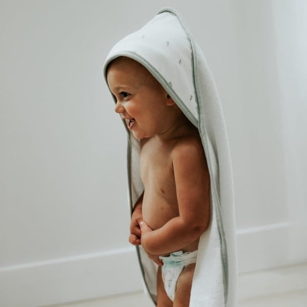 Elys & Co Premium Hooded Baby Towel with Washcloth Set - Soft & Absorbent for Newborn, Infant, Toddler Bath Time & Swimming
