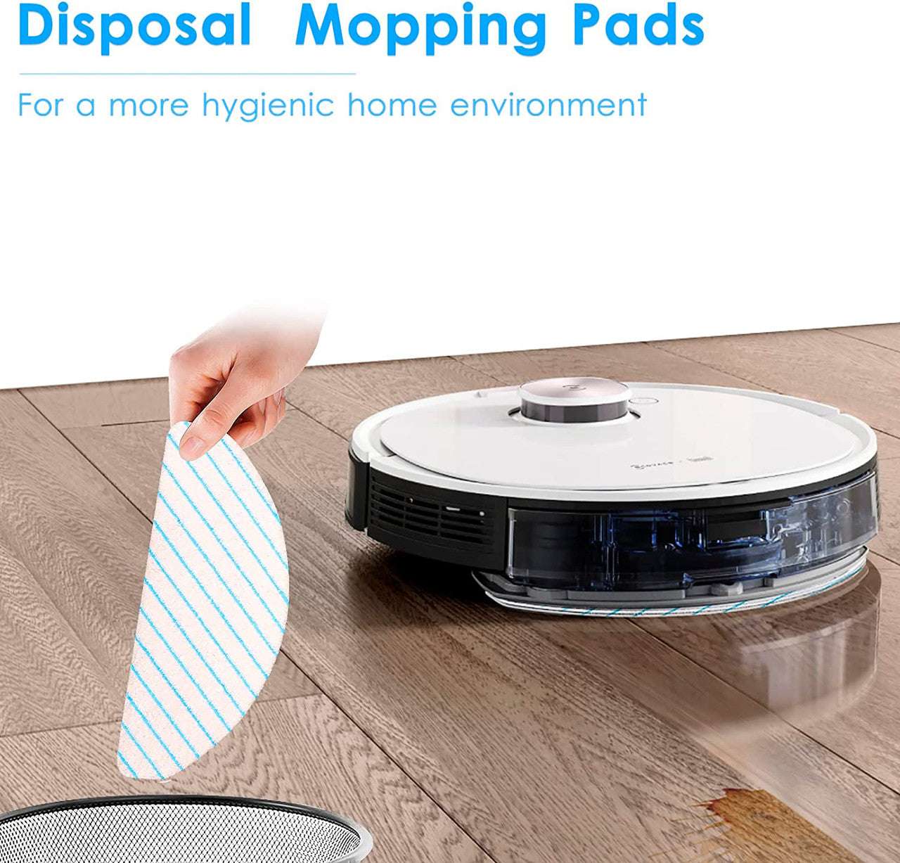 10-Pack Replacement Mopping Pads for Ecovacs Deebot T9/T9+/N8 PRO/N8 PRO+/N8/N8+/NEO/T8/T8+/T8 AIVI/X1 PLUS/T10 PLUS - Compatible with Robot Vacuum Mops - Perfect for Hardwood Floors & Tile Cleaning