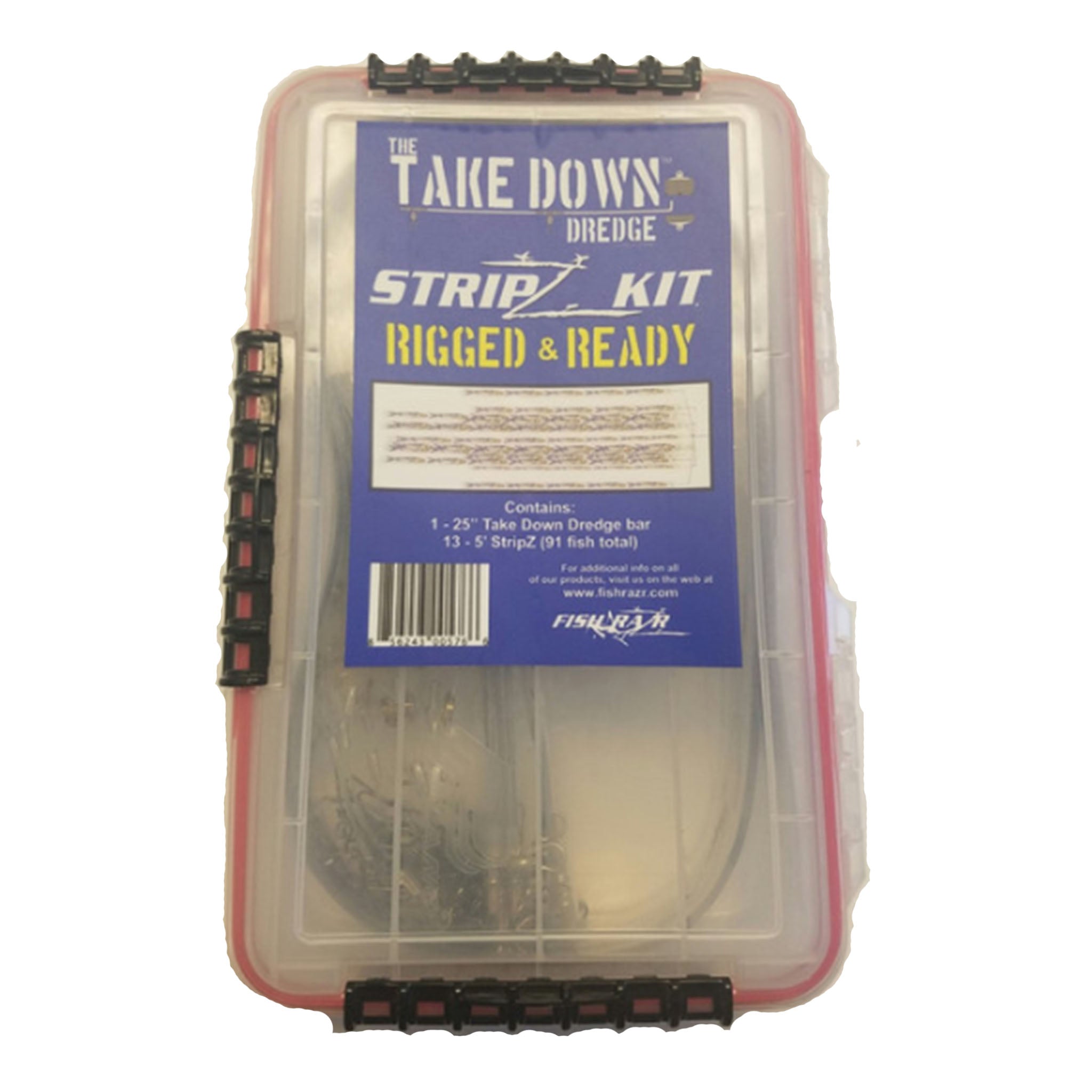 Fish Razr Take Down Dredge Kit - 25 Bar 91 Fish Stripz for Saltwater Fishing | Premium Striper & Bass Lure Kit for Offshore & Inshore Angling