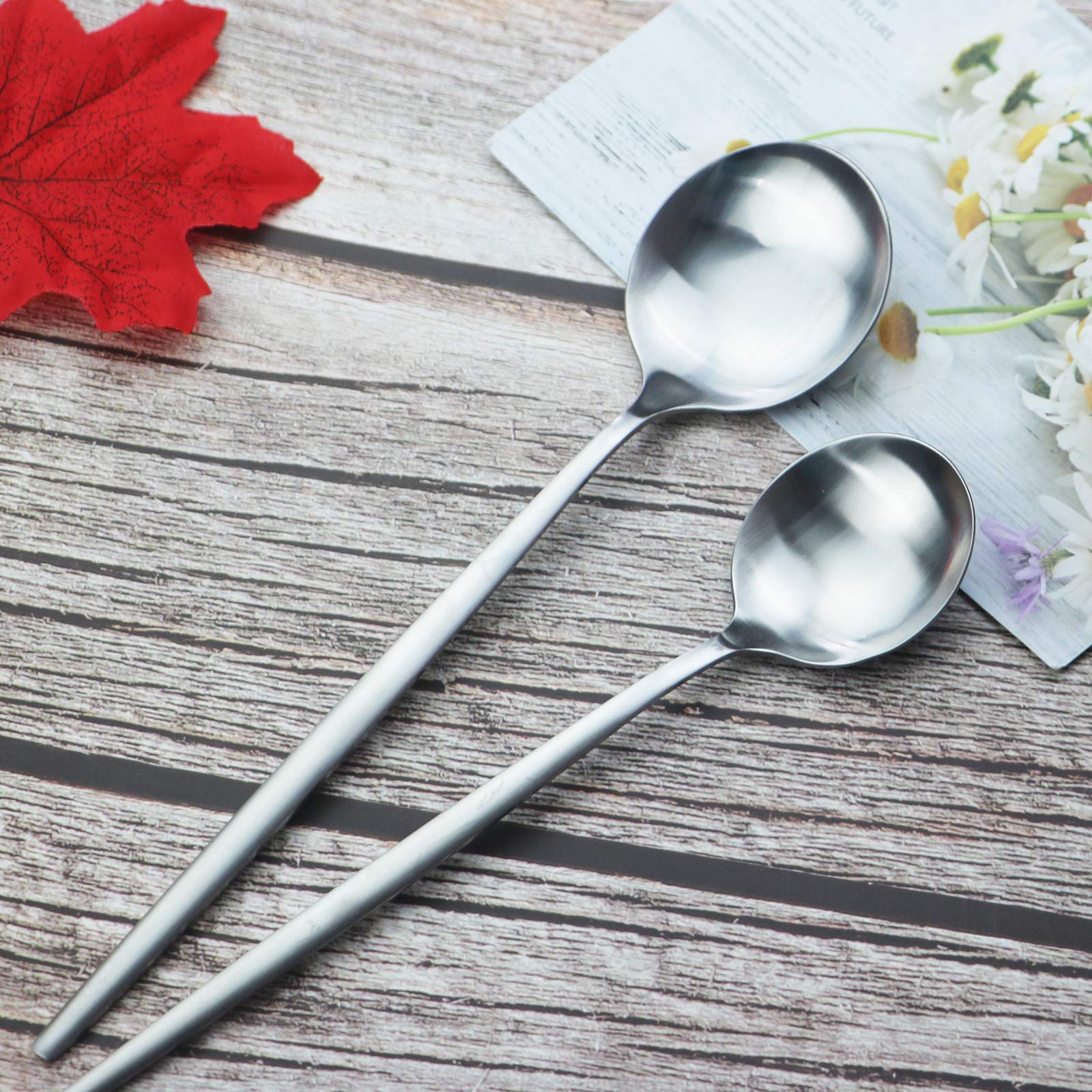 Premium 36-Piece Stainless Steel Flatware Set - Food Grade Silverware (6 Place Settings) - Matte Silver Forks, Spoons & Knives - Dishwasher Safe & Rust-Resistant for Daily Use, Dinner Parties & Restaurant Service