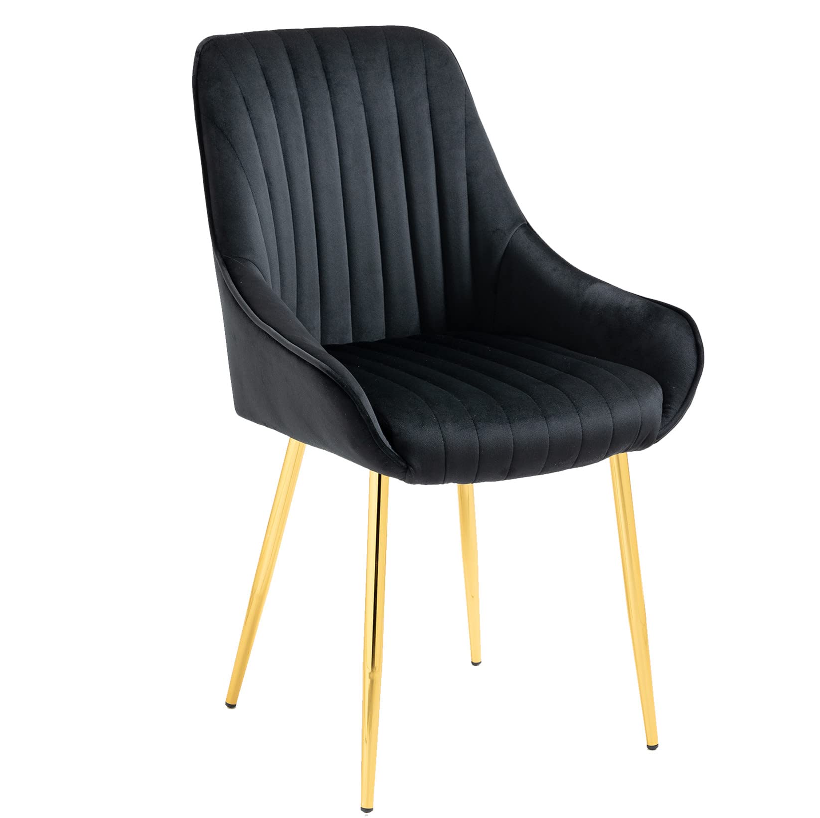 HomVent Makeup Vanity Chair with Arms - Modern Solid Wood & Steel Leg Office Desk Chair for Bedroom, Living Room or Dressing Room - Perfect for Makeup, Working & Home Decor