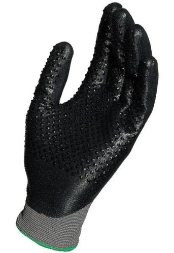 MAPA Ultrane 562 Medium Duty Nitrile Gloves - Size 6, Black (10 Pairs) - Chemical Resistant Work Gloves for Automotive, Cleaning & Industrial Use