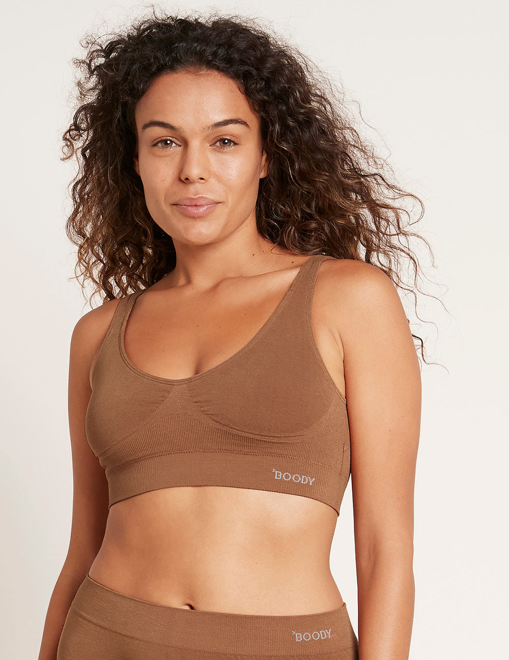 Seamless Crop Bra for Women - Comfortable Wireless Bralette - Maple Color - Perfect for Yoga, Workouts & Everyday Wear