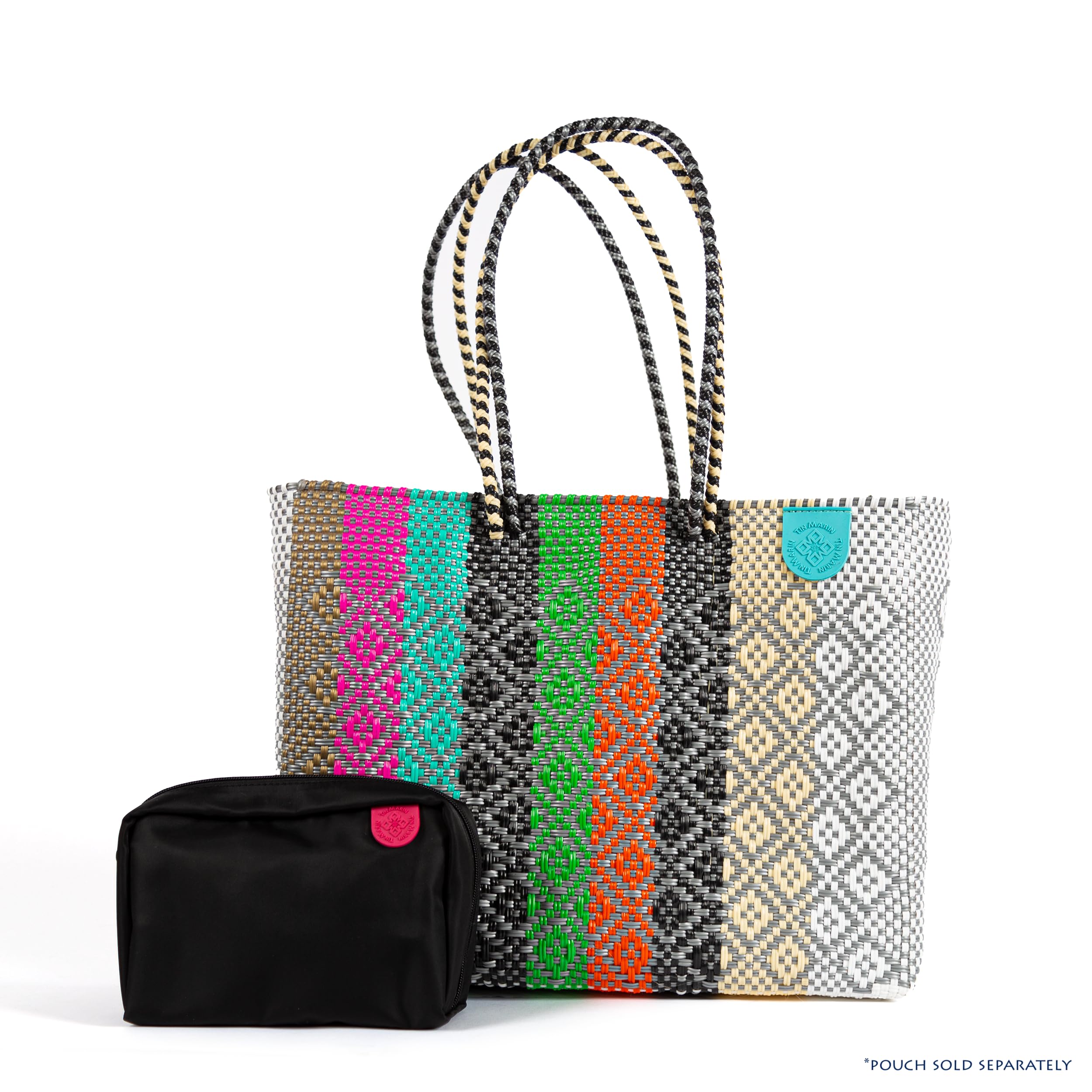 Eco-Friendly Maya Super Tote Bag - Handwoven Recycled Plastic Mexican Beach Tote - Water-Resistant Summer Bag in Vibrant Colors - Perfect for Beach Trips, Shopping & Eco-Conscious Fashion