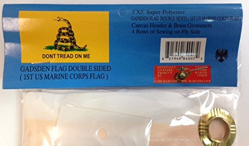 Gadsden Don't Tread on Me Flag - 3x5 ft Double Sided Yellow Polyester Flag with Brass Grommets - Perfect for Outdoor Display, Historical Reenactments & Patriotic Events