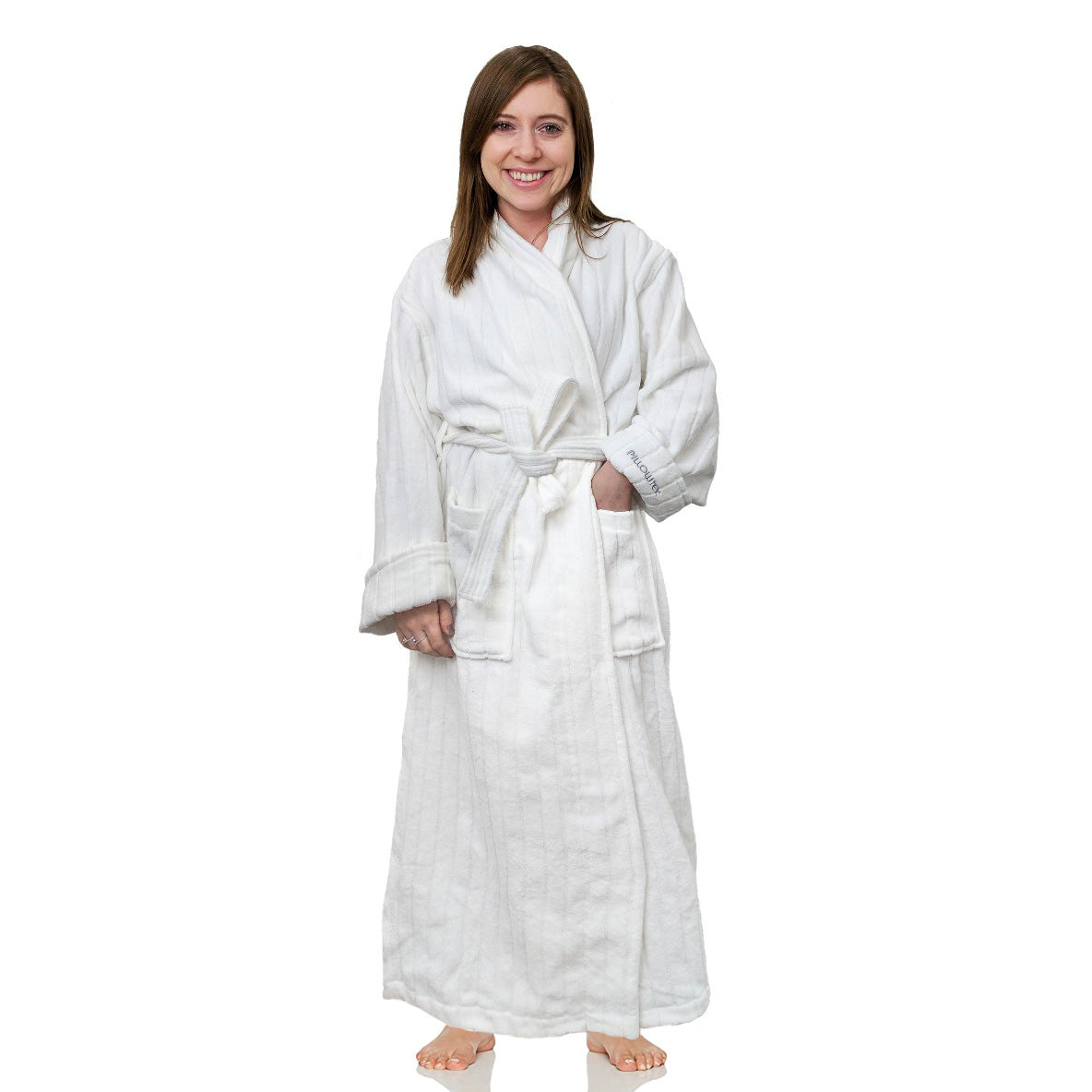 Luxury Pillowtex Hotel Robe - 100% Combed Cotton Velour Bathrobe for Women & Men | Spa, Resort & Home Relaxation