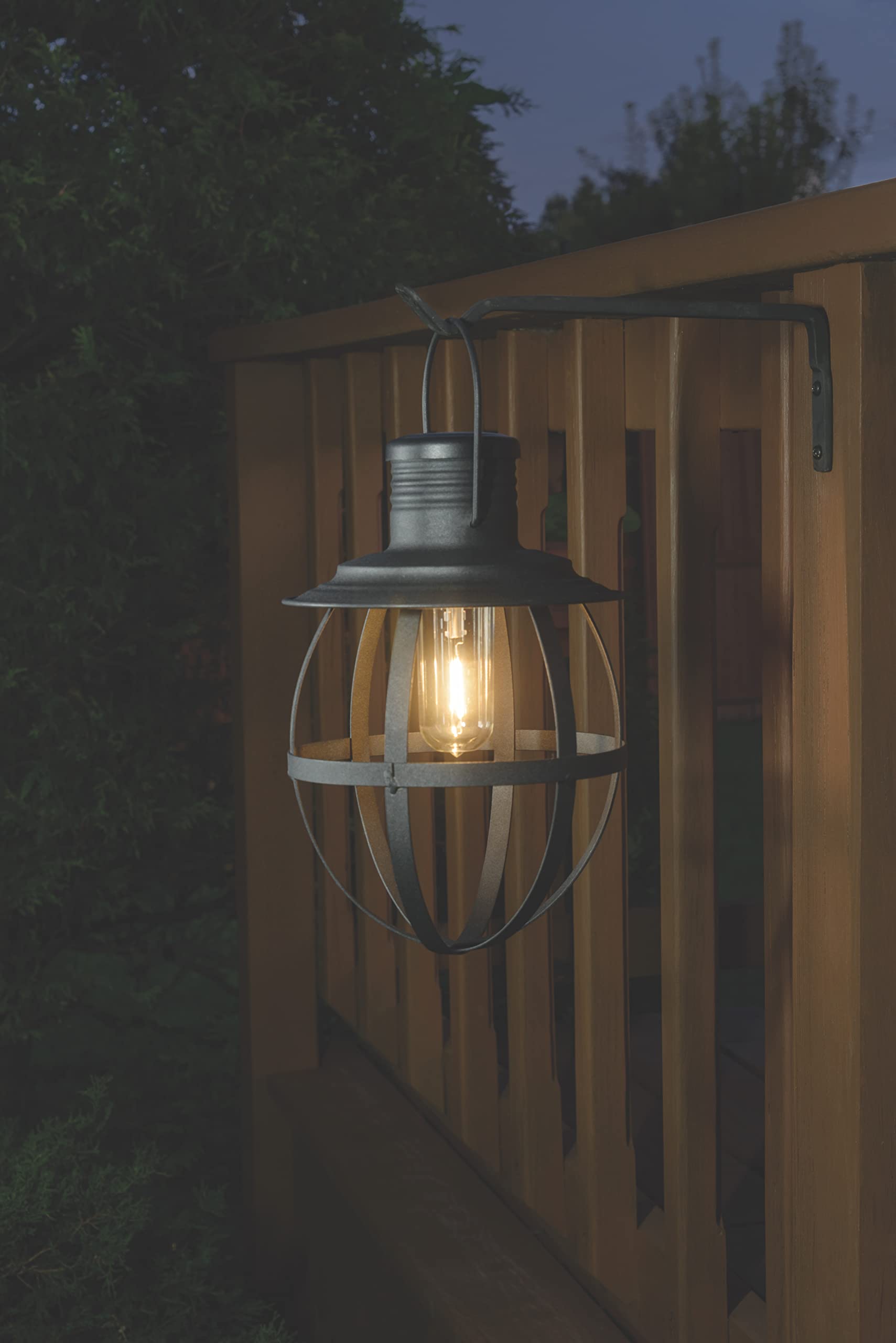 Xodus Innovations BL840 Battery Powered Outdoor LED Hanging Lantern - 11 Inch Decorative Metal Light with 4/6/8 Hour Timer, Black - Perfect for Patio, Garden, Porch & Backyard Decor