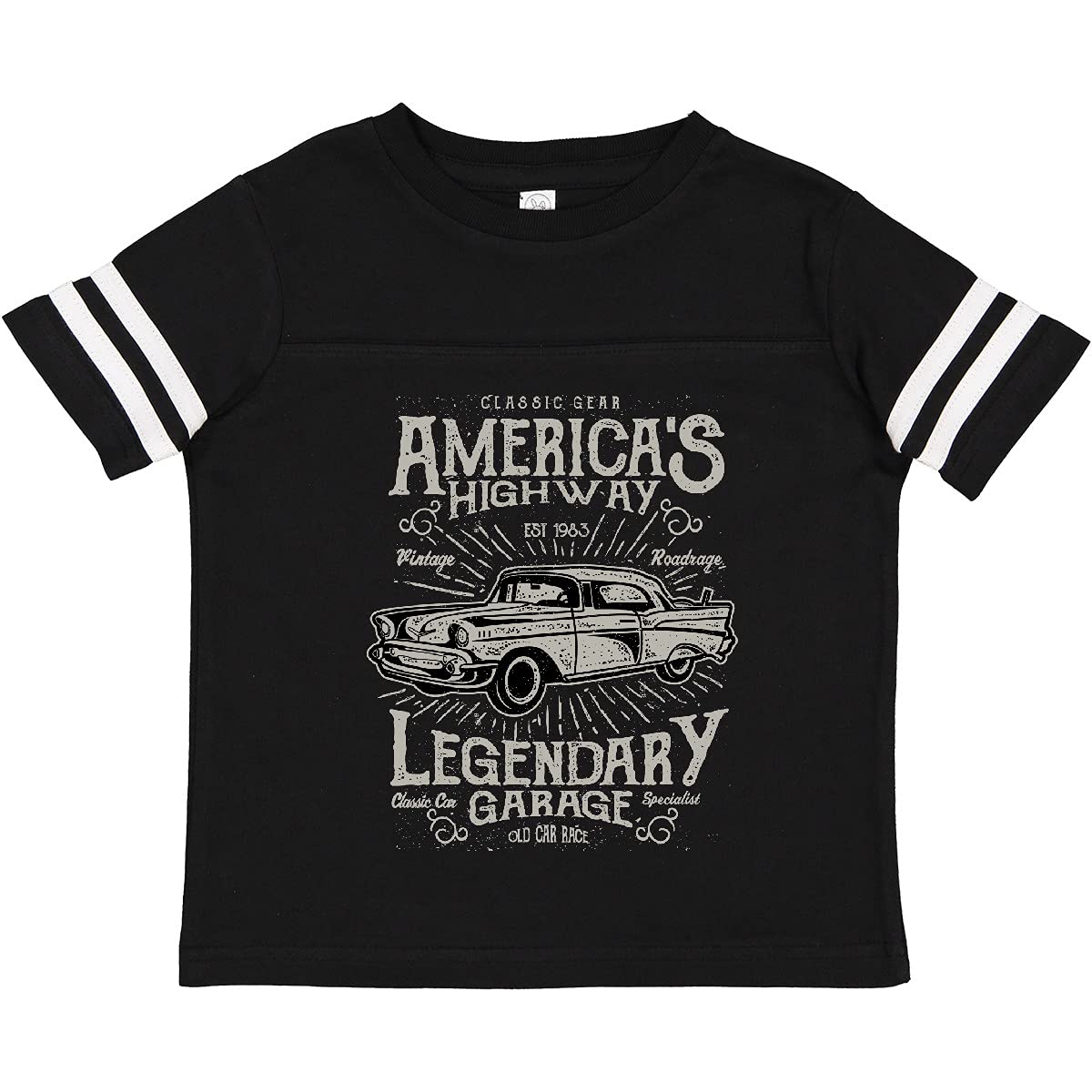 Inktastic America's Highway Classic Car Toddler T-Shirt | Vintage Car Design Cotton Tee for Boys & Girls | Perfect for Road Trips, Car Shows & Casual Outfits