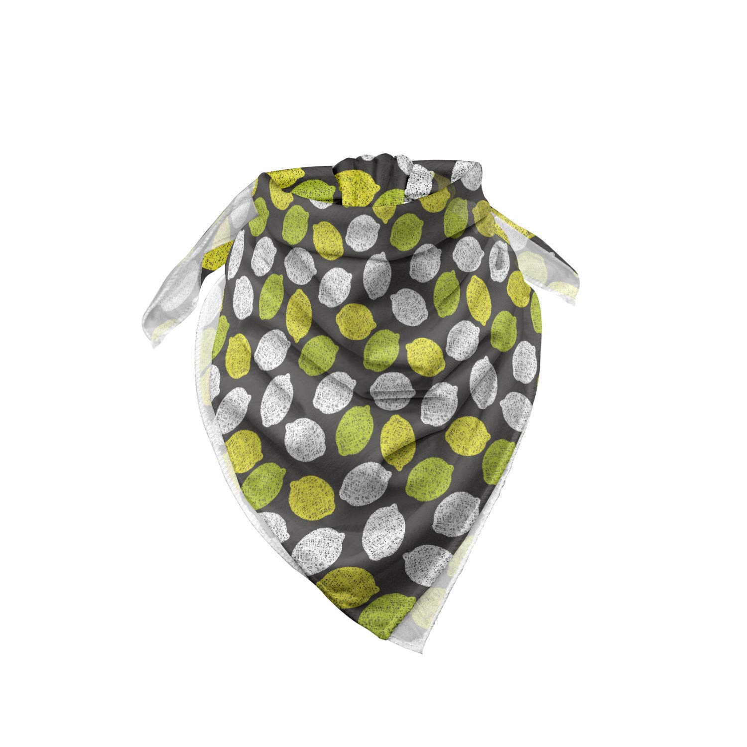 Ambesonne Lemon Print Bandana - Stylish Scribbled Fruit Design for Men & Women - Perfect for Headwear, Neck Scarf, Fashion Accessories, Outdoor Activities, and Casual Wear