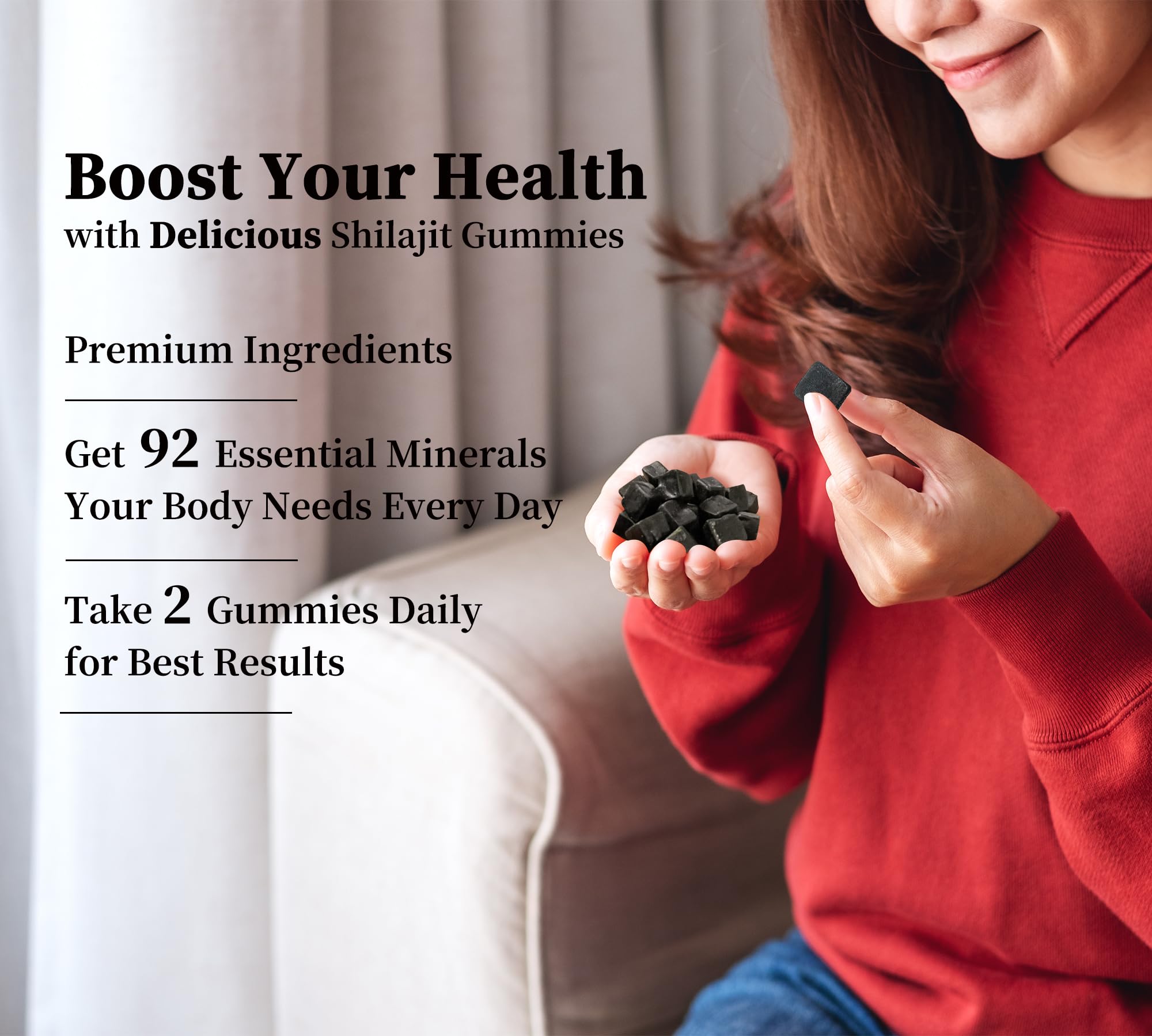 Organic Shilajit Gummies with Ashwagandha & Turmeric - Zero Sugar, Vegan-Friendly Himalayan Shilajit Supplement for Men & Women - Supports Energy, Stress Relief, Sleep & Immune Health - Perfect for Daily Wellness, Workout Recovery & Relaxation