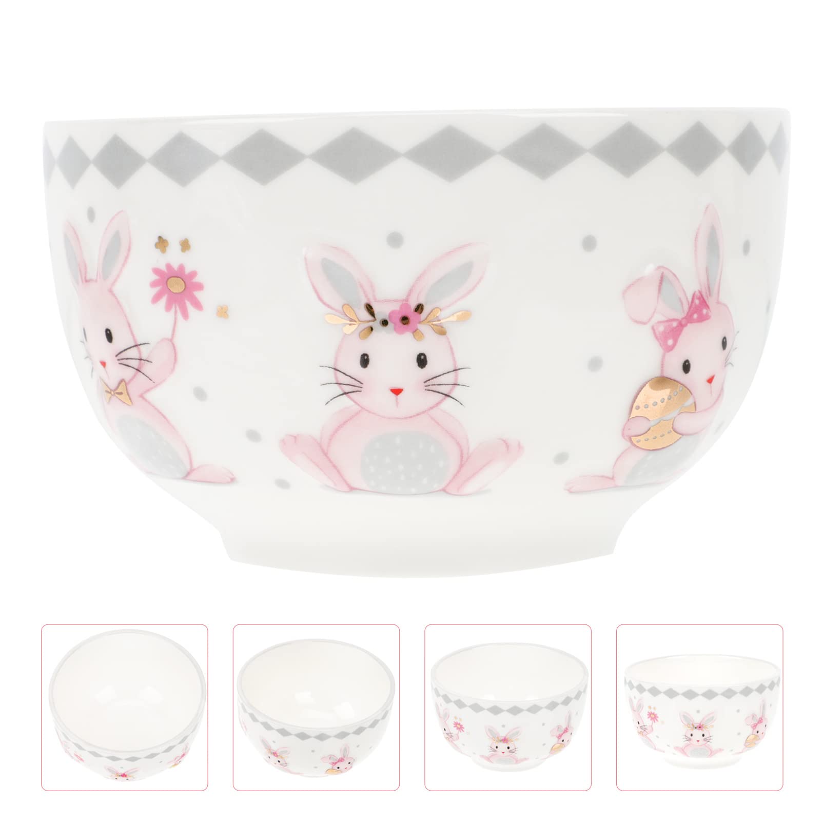 SOIMISS Easter Bunny Ceramic Candy Dish - Easter Basket Rabbit Bowl for Snacks, Appetizers, Soup & Salad - Spring Party Home & Restaurant Decor - Perfect for Easter Celebrations, Candy Display & Table Setting
