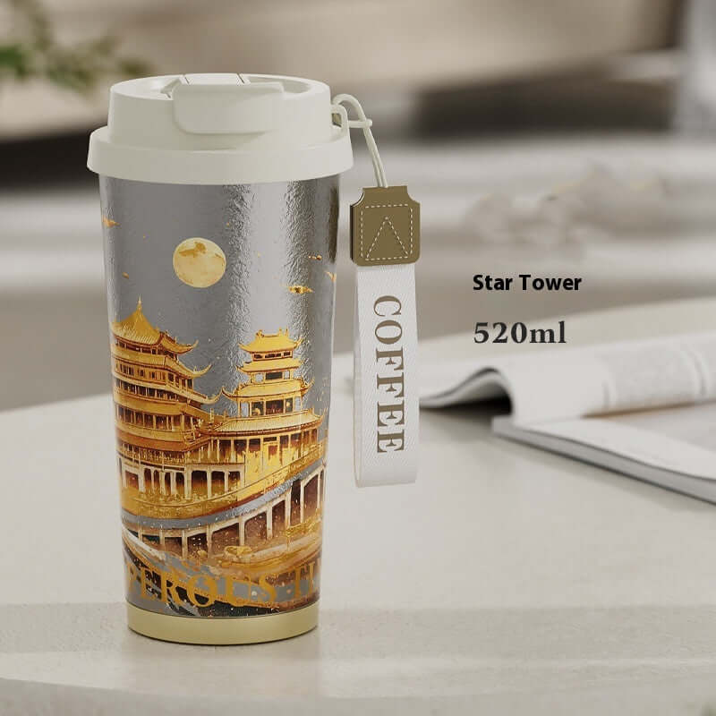 Premium Titanium Coffee Mug with Leak-Proof Lid - Lightweight & Durable Travel Thermos for Hot & Cold Drinks - Perfect for Camping, Hiking, Office & Daily Commute | BC6817