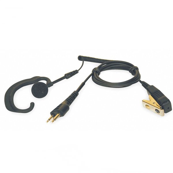 Ritron RHD 8X Behind-the-Ear Headset with Inline Lapel Microphone & PTT Button - Perfect for Truck Drivers, Security Personnel, and Warehouse Workers