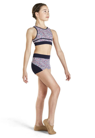 Bloch KA020T Kaia Printed High Neck Open Back Dance Top - Perfect for Ballet, Jazz & Contemporary Performances