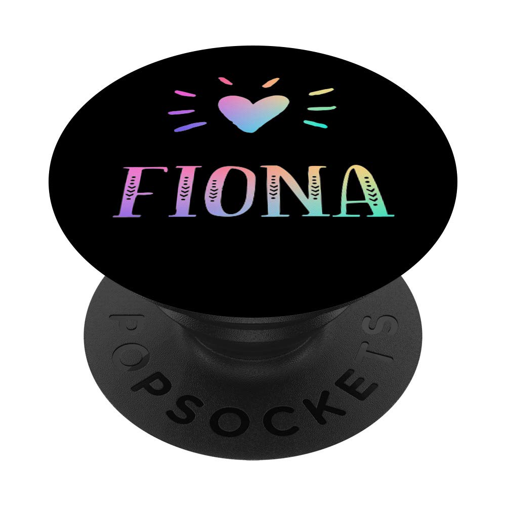Fiona Gift Heart Rainbow Watercolor Love Name PopSockets PopGrip - Swappable Phone Grip for iPhone, Samsung & Tablets - Perfect for Valentine's Day, Birthday Gifts & Everyday Use