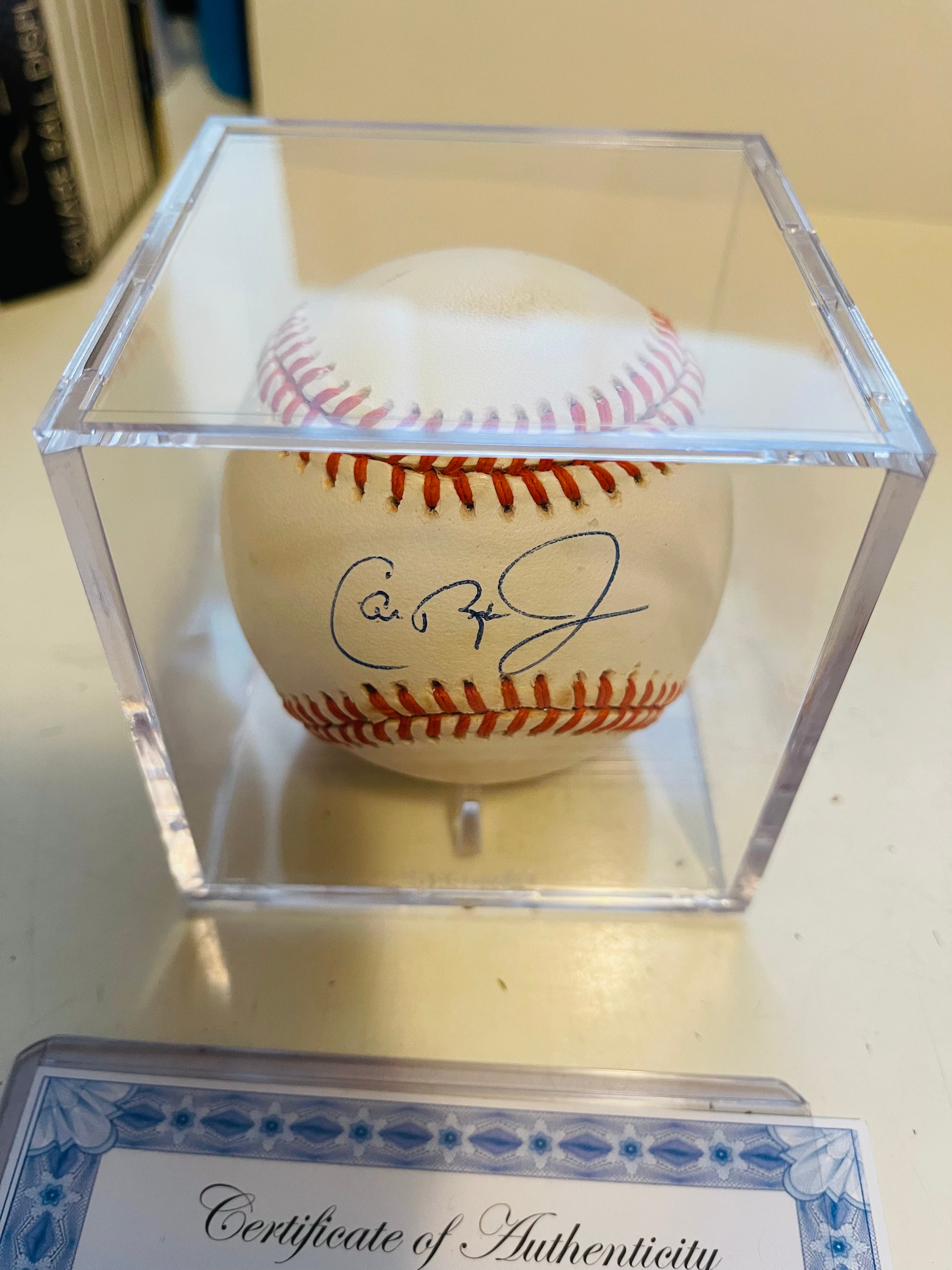 Cal Ripken Jr Autographed Baseball with Display Case & Certificate of Authenticity - Perfect for Collectors, Sports Memorabilia Fans & Gift Giving