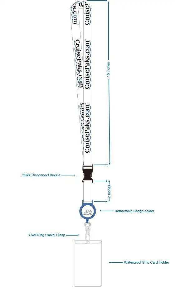 Retractable ID Holder Lanyard for Cruises - Waterproof Badge Reel with Adjustable Strap for Travel, Work & Events