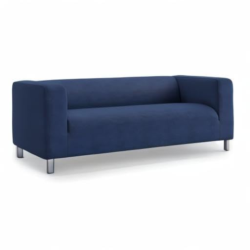 MASTERS OF COVERS Pure Cotton Klippan Loveseat Slipcover - Replacement Cover for IKEA 2-Seater Klippan Sofa in Soft Cotton Blue | Perfect for Living Room, Bedroom & Home Decor Protection