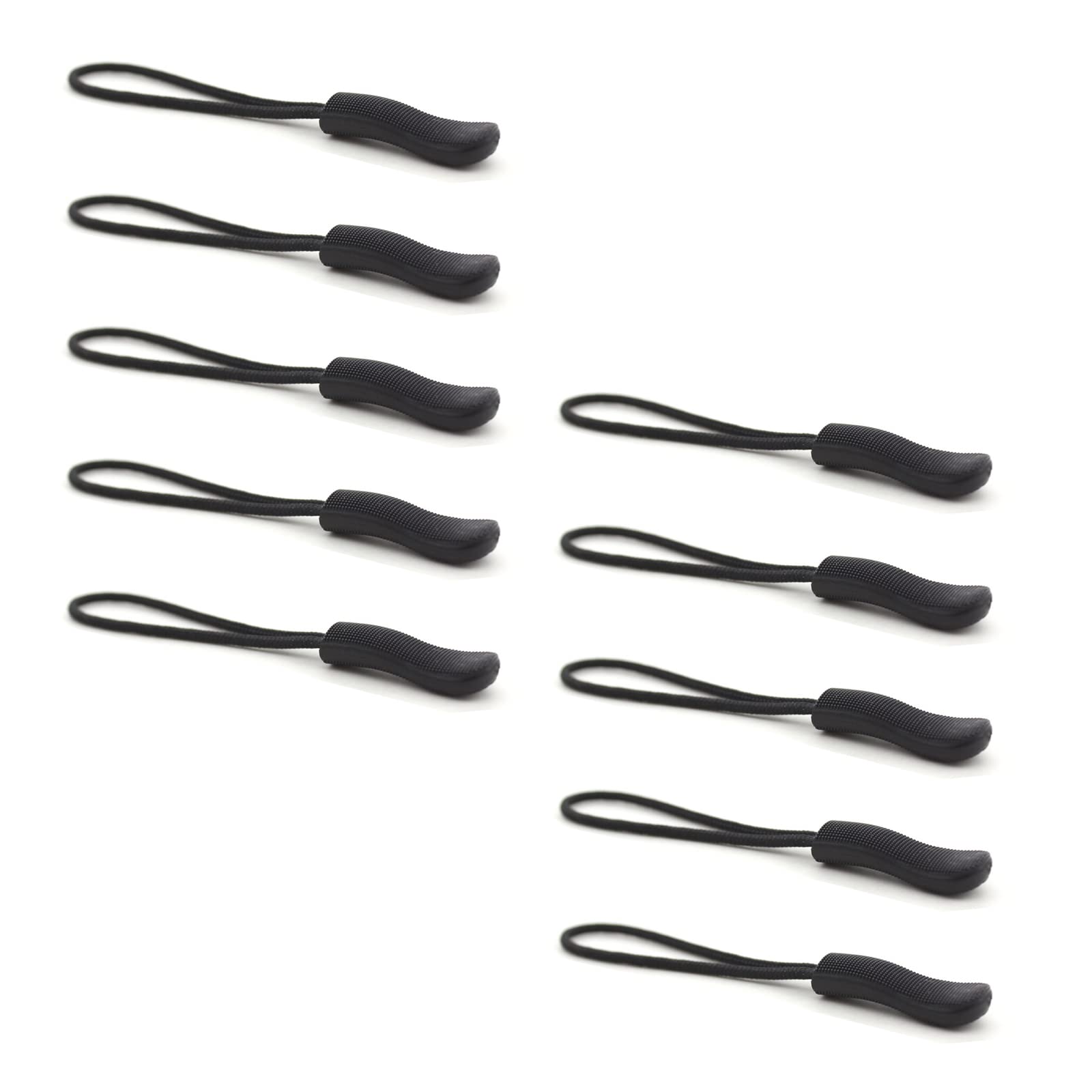10PCS Black Upgraded Zipper Pulls - Premium Replacement Zipper Tabs with Cord Extenders for Luggage, Backpacks, Jackets & Bags | Fix Broken Zippers & Enhance Grip for Easy Opening