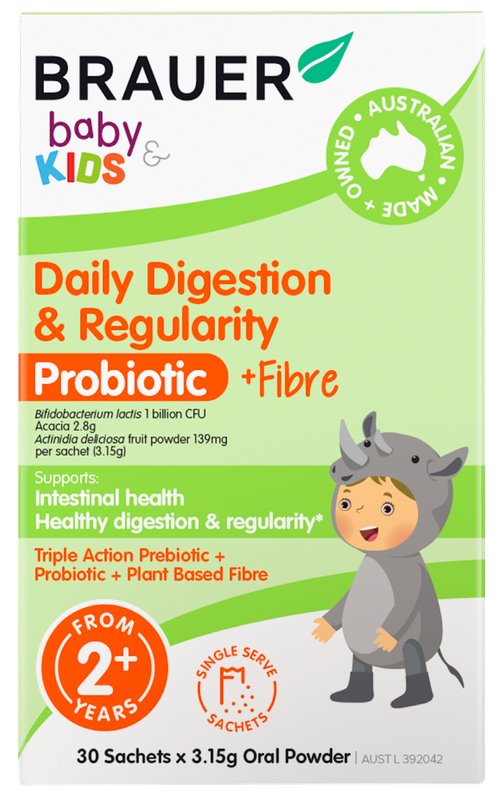Brauer Kids Probiotic for Daily Digestion & Gut Health - Supports Regularity & Immune System - Ideal for School, Travel & Healthy Digestion Routine