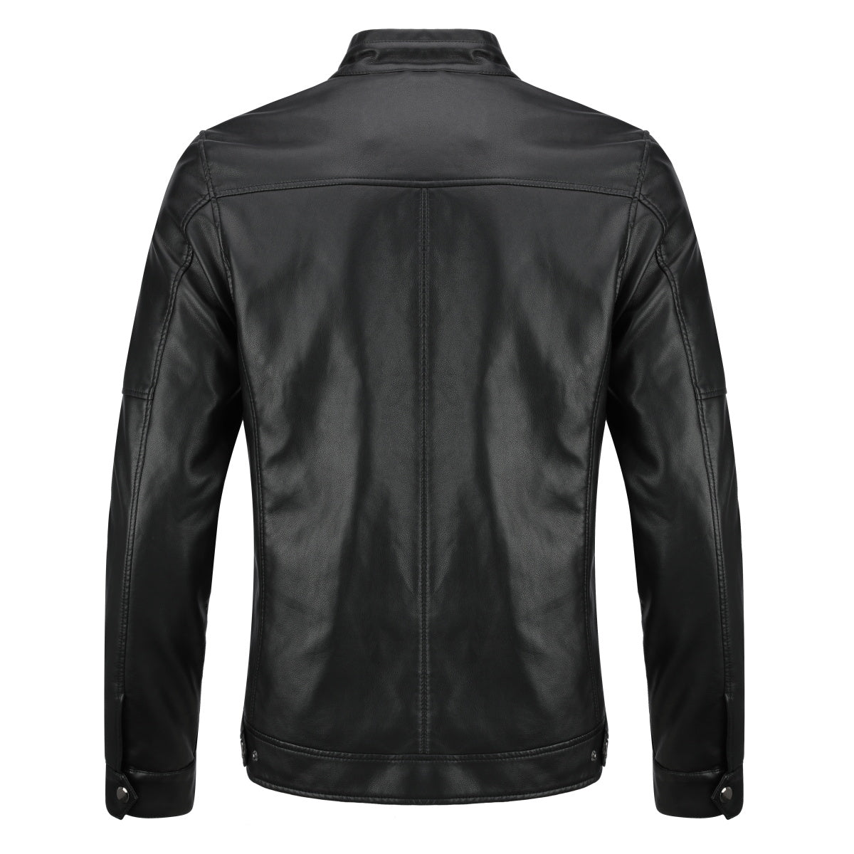 Men's Black Leather Jacket - Casual Zip-Up Motorcycle Jacket for Bikers & Outdoor Enthusiasts | Perfect for Riding, Daily Wear & Night Out