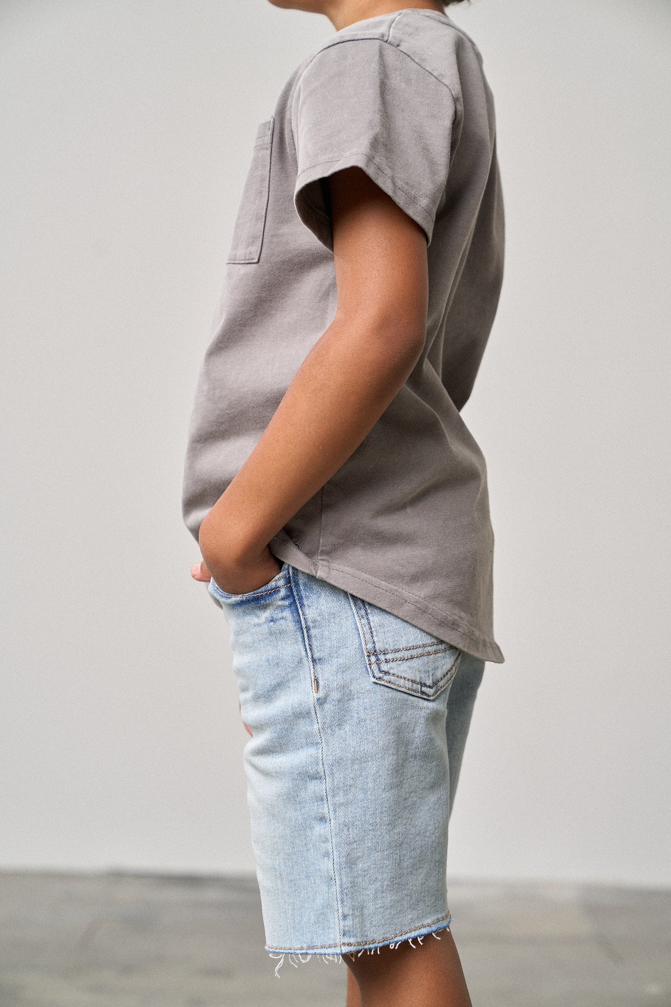 Acid Wash Pocket T-Shirt for Men - Soft Vintage Grey Cotton Tee - Casual Streetwear & Everyday Outfit Essential