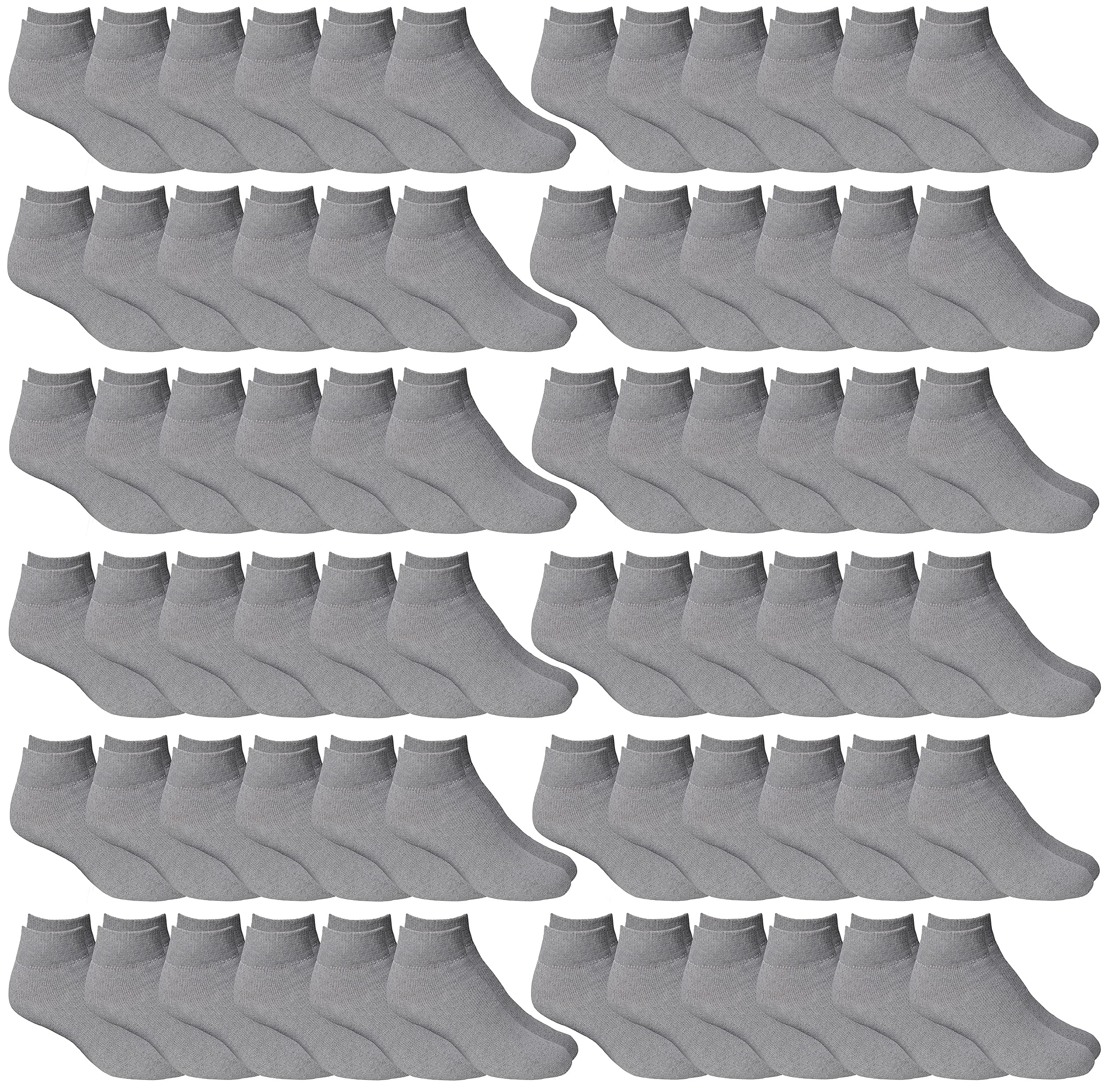 72 Pairs Low Cut Cotton Socks for Men & Women - Lightweight Bulk Pack for Daily Wear & Donation