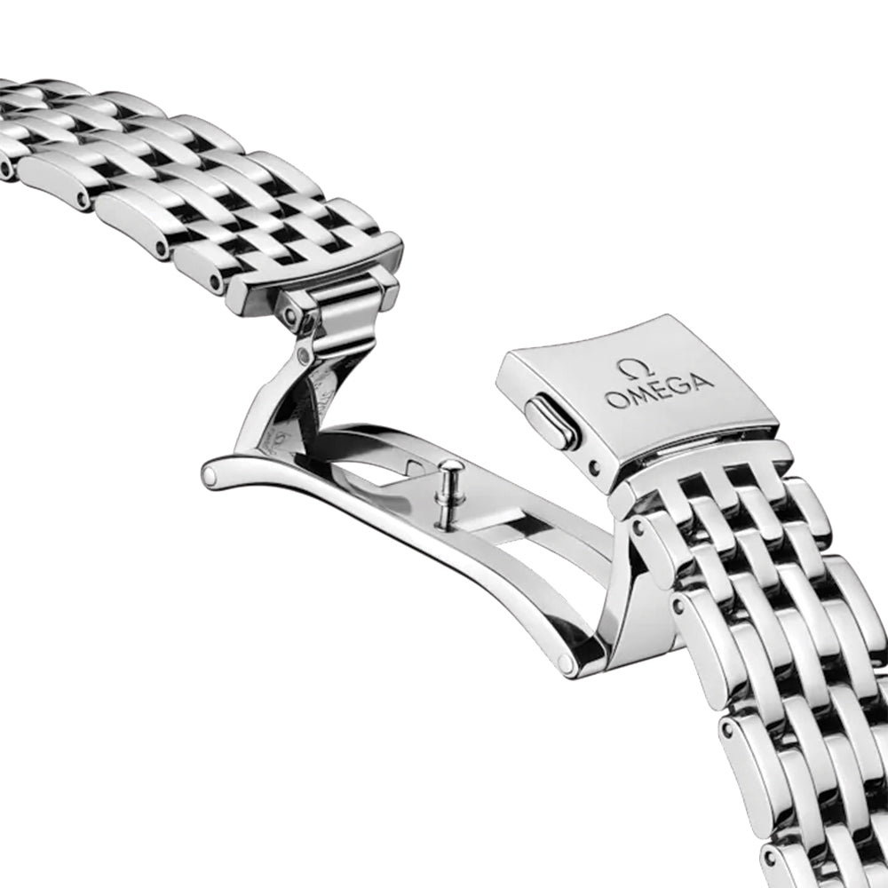 De Ville Prestige Diamonds Quartz 27.5mm Watch with Mother of Pearl Dial & Bracelet - Elegant Dress Watch for Women, Perfect for Business Meetings & Special Occasions