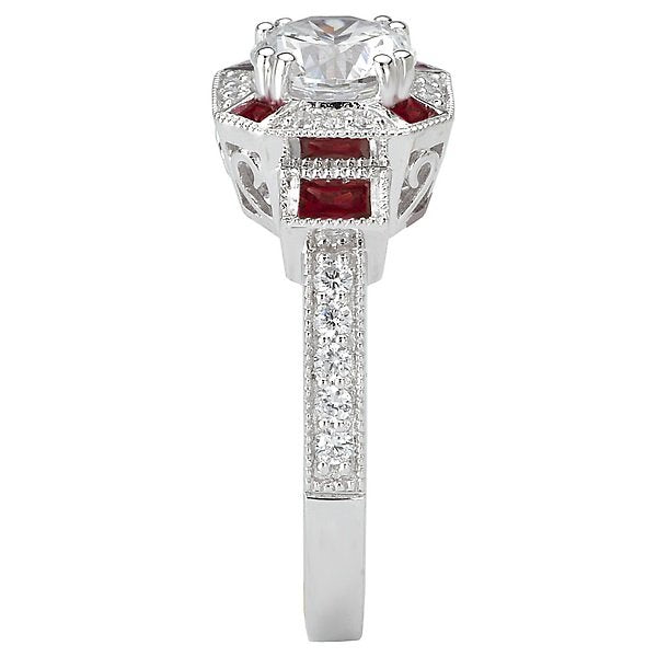 14K Gold 1/2 CTW Ruby & 1/4 CTW Diamond Ring Setting for 1 CT Round Cut - Perfect for Engagement, Wedding & Anniversary Jewelry Gifts