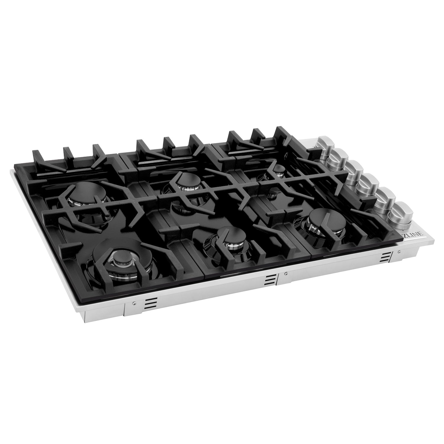 ZLINE 36 Inch 6 Burner Gas Cooktop with Black Porcelain Top - RC36 PBT - Professional Grade Stove for Home Kitchen, Restaurant & Outdoor Cooking