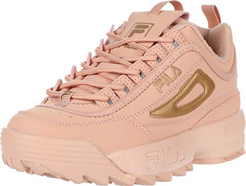 Fila Disruptor II Women's Chunky Sneakers - Rose Gold Platform Shoes for Women | Fashion Casual Walking Shoes for Outfits, Streetwear & Everyday Wear