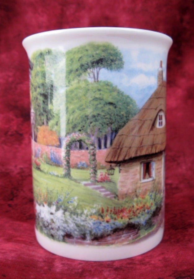 Charming English Thatched Cottage & Garden Bone China Mug - Elegant Tea & Coffee Cup for Home, Office, and Gifts