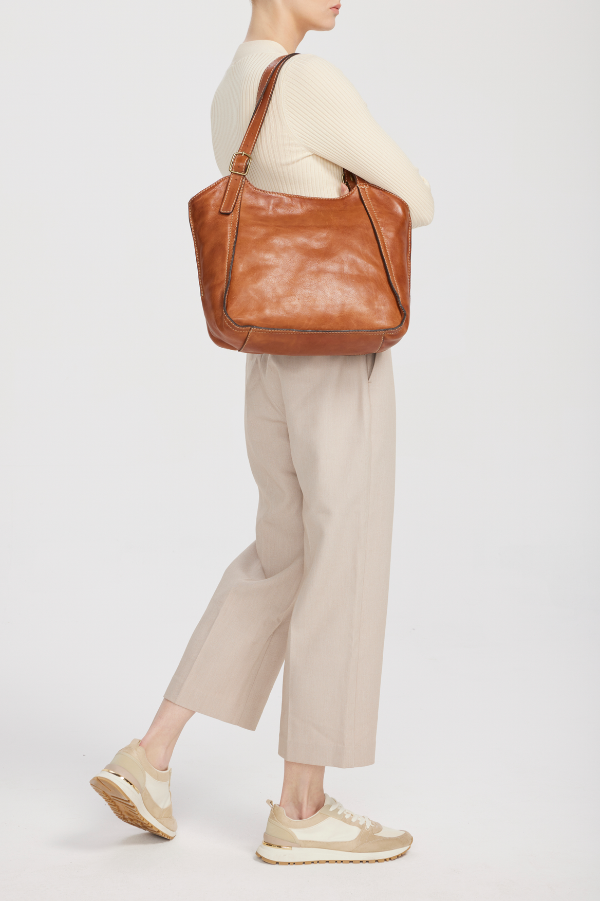 Stylish Maya Leather Buckle Tote Bag for Women - Premium Handmade Genuine Leather Shoulder Bag - Perfect for Work, Travel & Everyday Use
