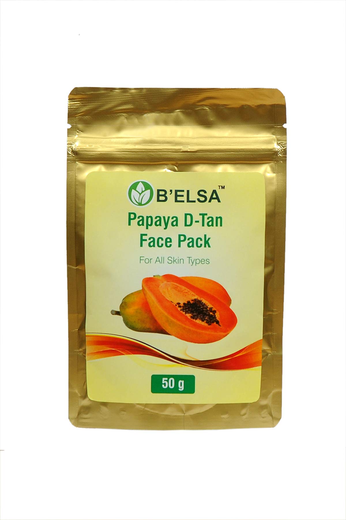 B'ELSA Papaya D-Tan Face Pack for Men & Women - Brightening & Exfoliating Facial Mask for Glowing Skin - Perfect for Daily Skincare & Dark Spot Removal