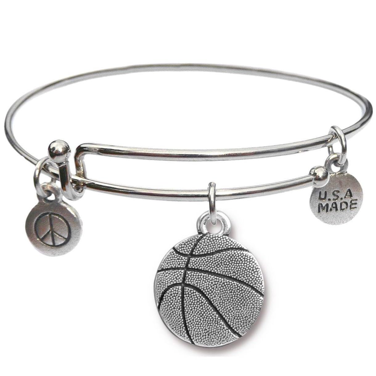 Stylish Bangle Bracelet with Basketball Charm - Perfect for Sports Fans, Gifts, and Everyday Wear