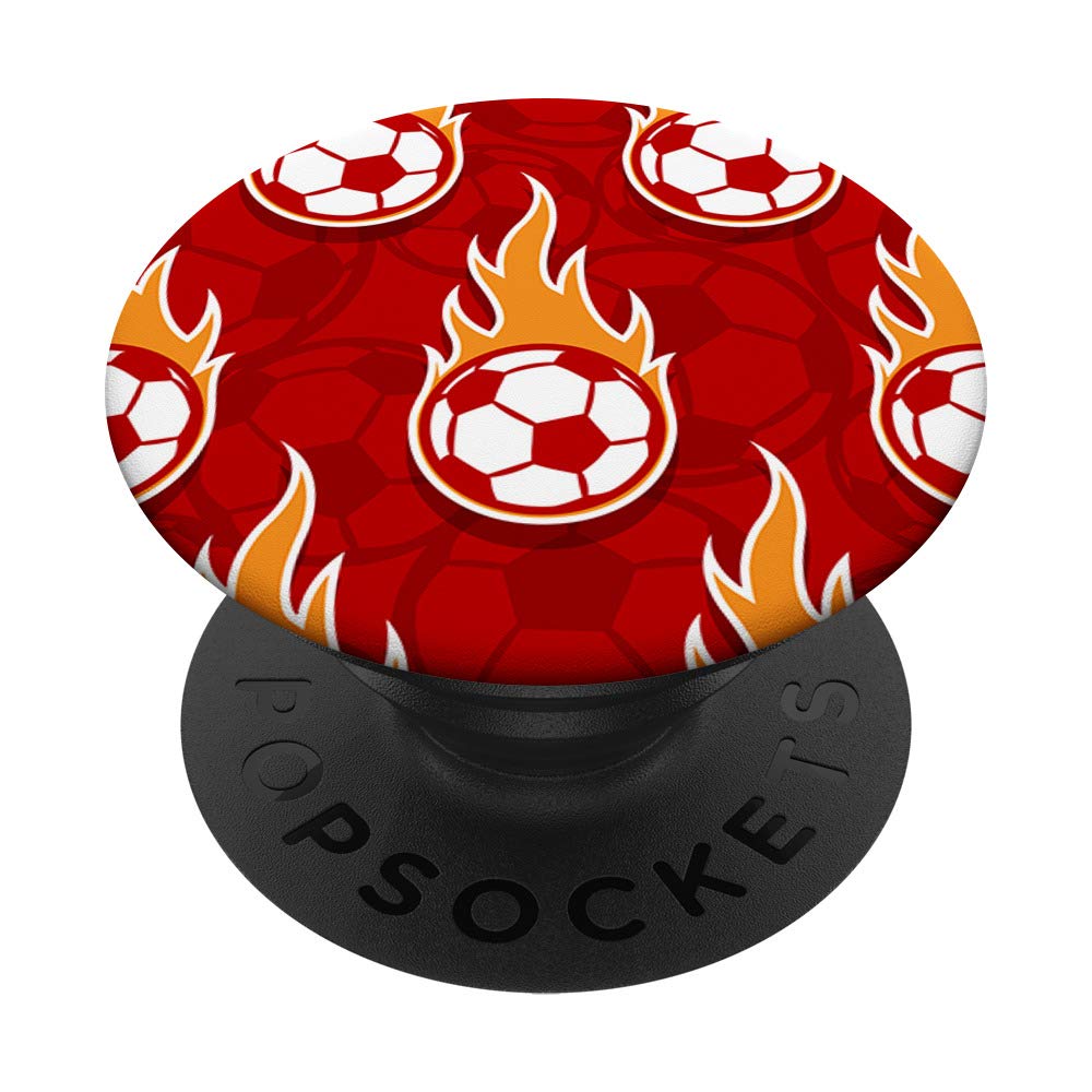 Red Flame Design Soccer Ball - Official Size & Weight for Training & Matches - Perfect for Football Games, Practice, and Gifts