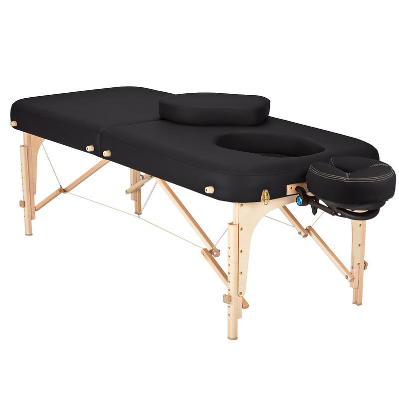Earthlite Spirit Pregnancy Massage Table Package - Adjustable Black Spa Table for Prenatal & Postnatal Care - Perfect for Home & Professional Massage Therapy