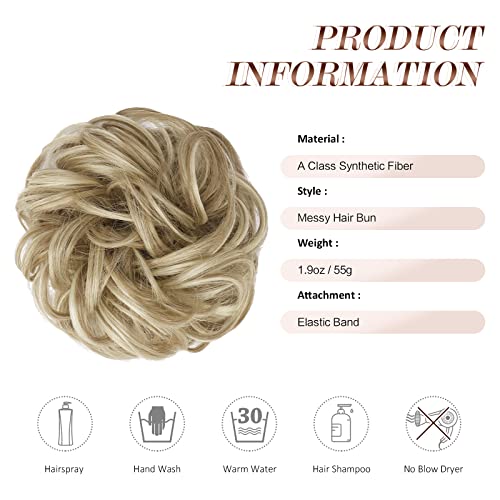 Large Curly Hair Bun Scrunchie Extension - Perfect for Ponytails, Updos & Everyday Hairstyles