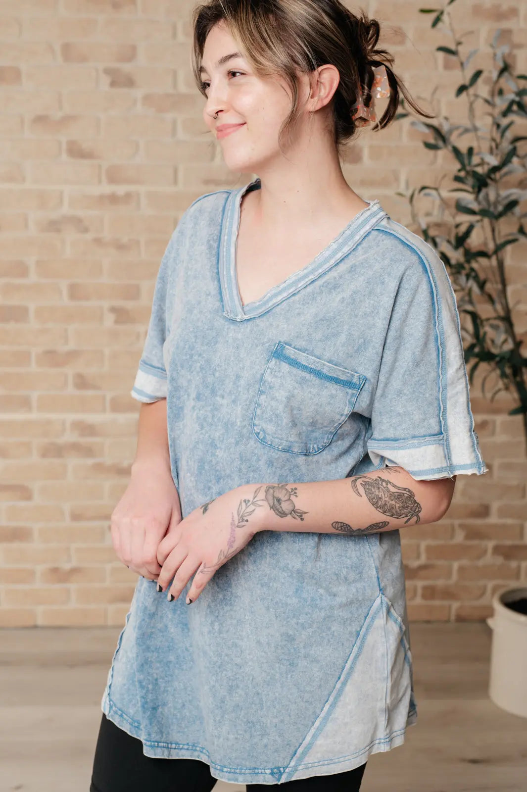 Stylish Denim Mini Dress with Mineral Wash - Perfect for Casual Outings, Dates & Summer Fashion
