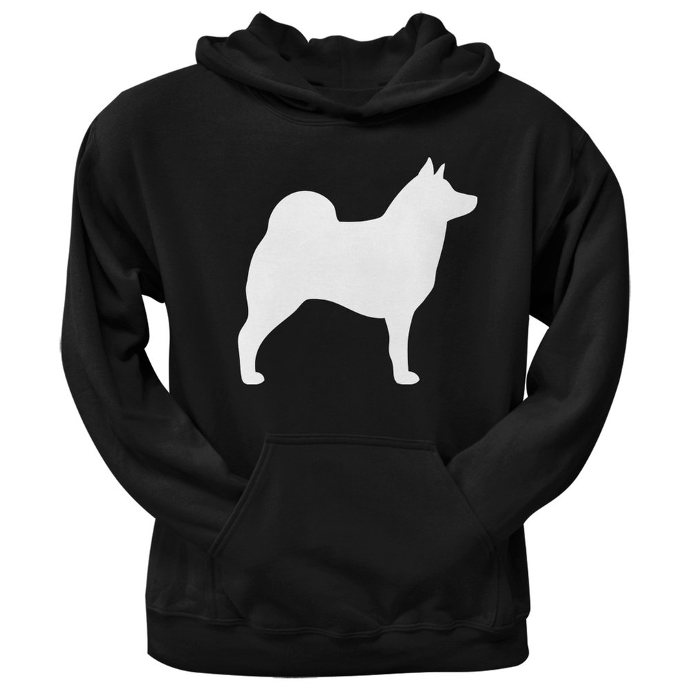 Norwegian Elkhound Silhouette Black Adult Hoodie - Cozy Pullover Sweatshirt for Dog Lovers, Outdoor Adventures & Casual Wear