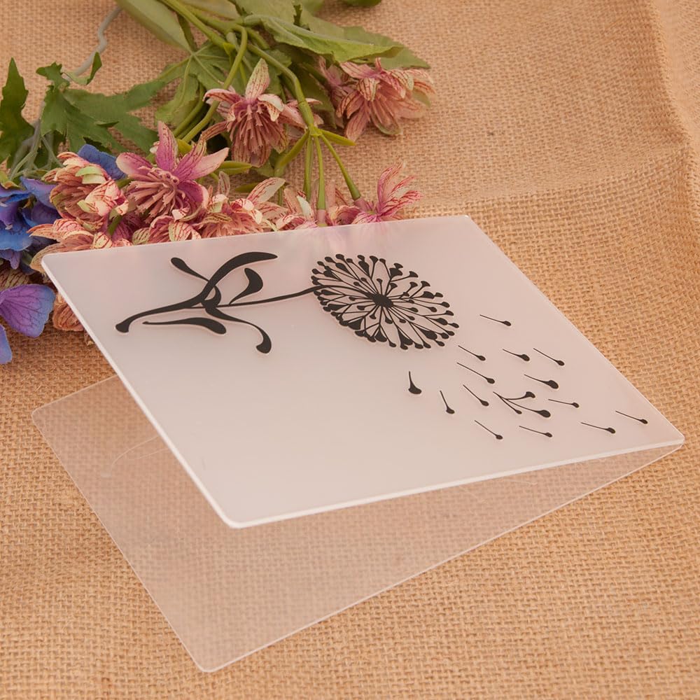 LZBRDY Dandelion Flower Embossing Folders for Card Making, Scrapbooking, DIY Crafts - Floral Leaves Patterns for Wedding Invitations, Greeting Cards, and Paper Art Projects
